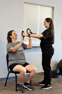 Shoulder Exercises to increase mobility with our physical therapist tech